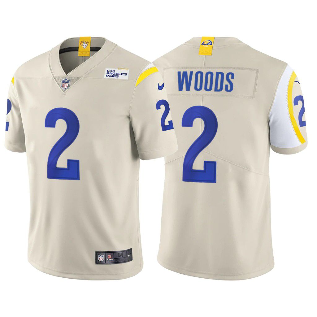 Men Los Angeles Rams 2 Robert Woods Nike Cream Vapor Limited NFL Jersey